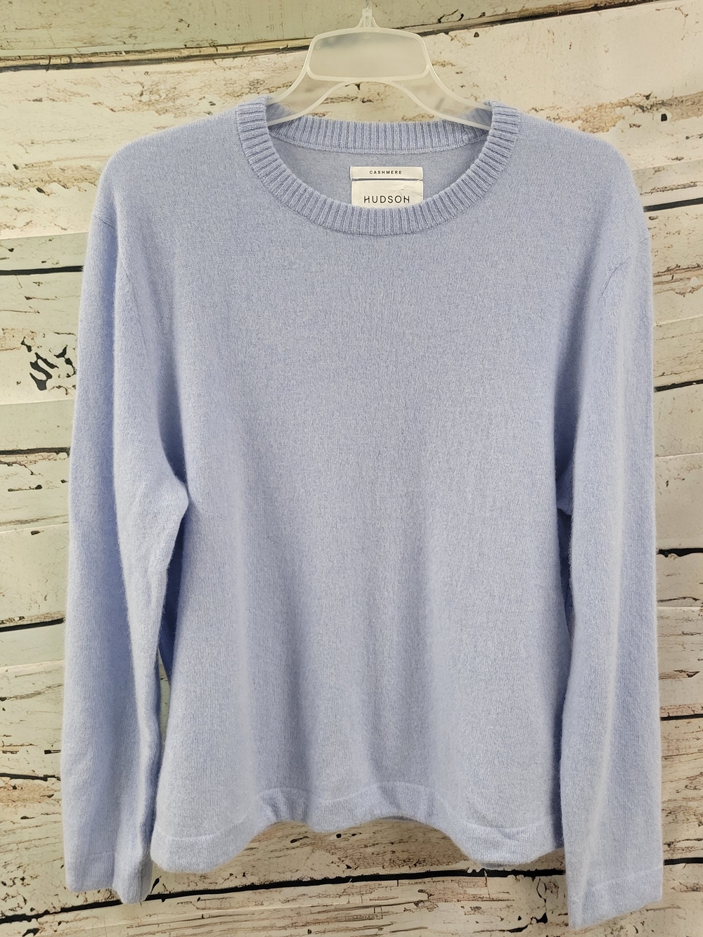 Hudson North 100% Cashmere Sweater Women’s XL Light Blue Crewneck Quiet Luxury